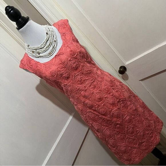 Pretty Adrianna Papell Coral Shift Dress for Spring 2025! Women's Size 8 - Picture 2 of 11
